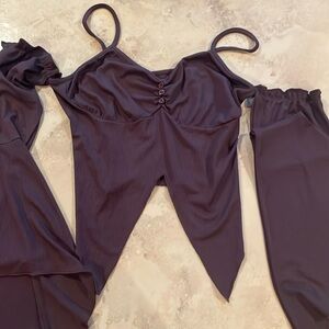 Off the shoulder brown strap, roost crop top shirt, fairy core